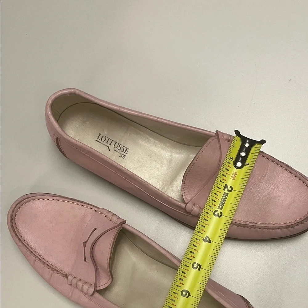 Lottusse Men’s size 7 Pink Leather Penny Loafers / preowned